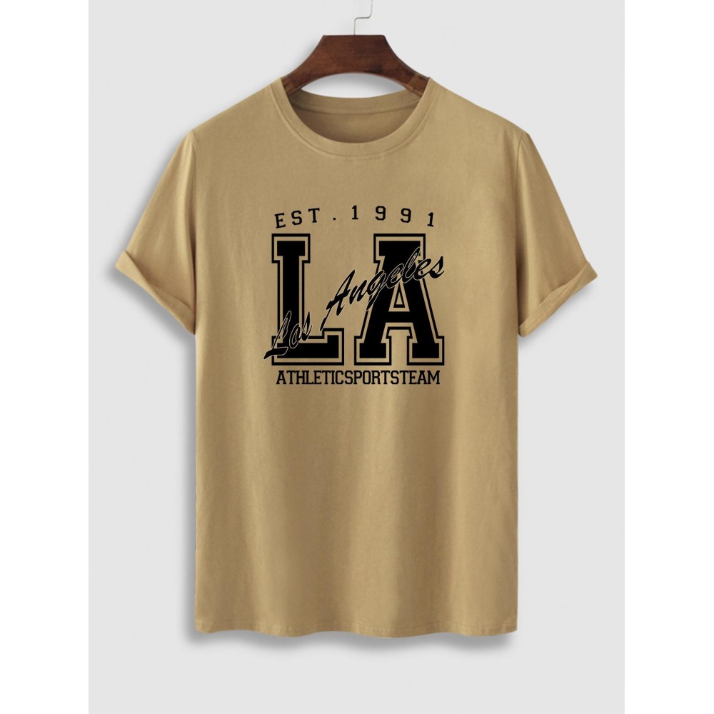 Los Angeles Letter Printed Short Sleeves T-shirt Los Angeles Letter Printed Short Sleeves T-shirt