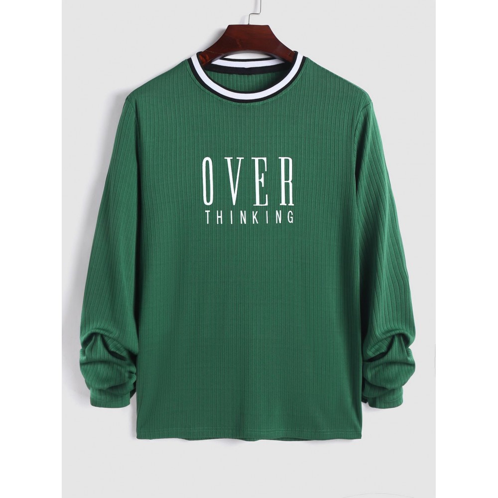 OVER THINKING Printed Long Sleeves Tee OVER THINKING Printed Long Sleeves Tee