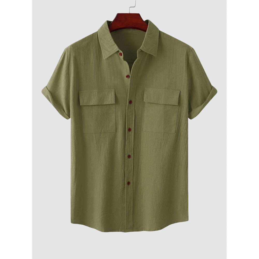 Solid Color Short Sleeves Shirt Solid Color Short Sleeves Shirt