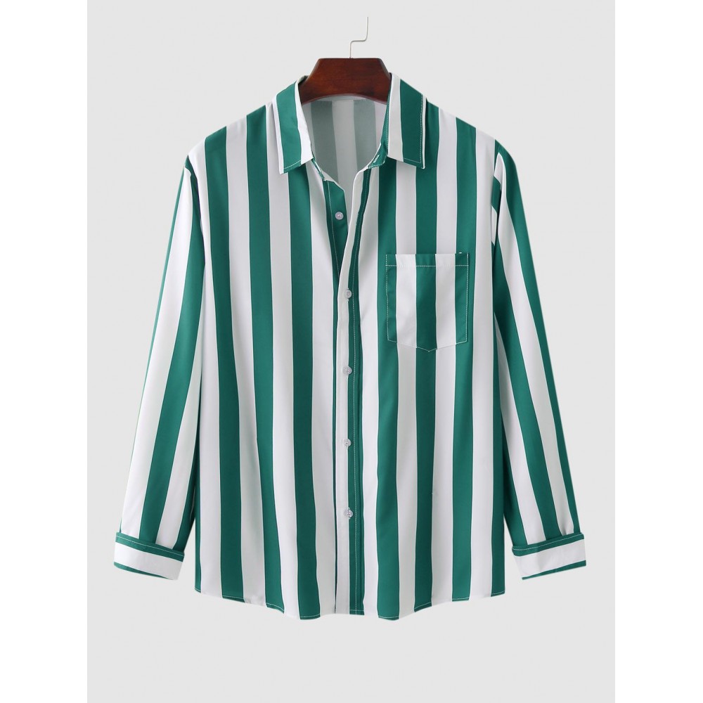 Colorblock Vertical Striped Long Sleeves Shirt Colorblock Vertical Striped Long Sleeves Shirt