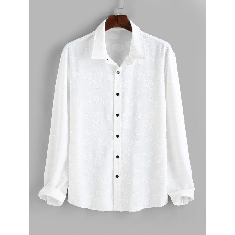 Jacquard Solid Color Long Sleeve Shirt Jacquard Solid Color Long Sleeve Shirt